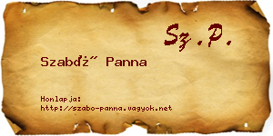 Szabó Panna névjegykártya