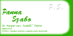 panna szabo business card